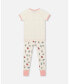 ფოტო #2 პროდუქტის Girl Organic Cotton Two Piece Pajama Set Off White Printed Strawberry - Toddler|Child