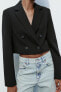 Double-breasted cropped blazer