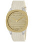 ფოტო #1 პროდუქტის Women's Swiss 25H White Leather Strap Watch 34mm