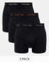 Фото #1 товара Calvin Klein cotton stretch trunks 3 pack in black with coloured logo