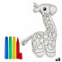 Фото #1 товара Плюшевая игрушка для раскраски Жираф Белый Чёрный 9 x 23 x 15 cm (8 штук)