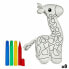 Colouring Plush Giraffe White Black 9 x 23 x 15 cm (8 Units)