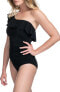 Фото #3 товара Profile by Gottex 299603 Women's Ruffle Shoulder One Piece Swimsuit Size 10