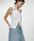 ფოტო #4 პროდუქტის Women's Frayed Hem Detail Denim Skirt