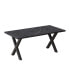 70.87" Modern Square Dining Table With Printed Marble Tabletop+ X-Shaped Table Leg