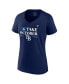 Women's Navy Tampa Bay Rays 2023 Postseason Locker Room V-Neck T-shirt Синий, S - фото #2