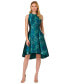 Women's Floral Jacquard Sleeveless Fit & Flare Dress