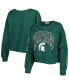 Фото #2 товара Women's Green Michigan State Spartans Parkway II Cropped Long Sleeve T-shirt