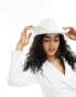 Фото #4 товара South Beach pearl embellished cowboy hat with pearl veil in natural