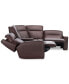 Фото #9 товара Dextan Leather 5-Pc. Sectional with 2 Power Recliners and 1 USB Console, Created for Macy's