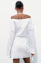 Фото #6 товара Платье из габардина с открытыми плечами ZARA