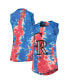 Фото #2 товара Women's Threads Red and Blue Colorado Rockies Tie-Dye Tri-Blend Muscle Tank Top