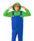 ფოტო #3 პროდუქტის Little and Big Boys Luigi Zip Up Onesie Outfit