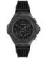 Men's Chronograph Black Silicone Strap Watch 46mm