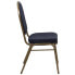 Фото #1 товара Hercules Series Dome Back Stacking Banquet Chair In Navy Patterned Fabric - Gold Frame