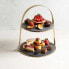 ARTESA Round Slate Serving Platters 2 Tier Cake Stand