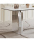 Фото #2 товара Sintered Stone Composite Dining Table - Stainless Steel Base