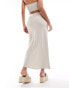 New Look drawsting midi skirt in stone