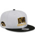 Фото #1 товара Men's White and Black Iowa Hawkeyes Two-Tone Layer 9FIFTY Snapback Hat