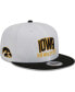 ფოტო #1 პროდუქტის Men's White and Black Iowa Hawkeyes Two-Tone Layer 9FIFTY Snapback Hat