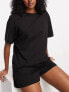Фото #4 товара ASOS DESIGN mix & match cotton oversized pyjama tee in black