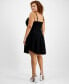 ფოტო #2 პროდუქტის Trendy Plus Size Square-Neck Draped Skater Dress