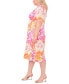 Фото #4 товара Plus Size Floral-Print Twist-Front Midi Dress