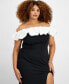 Фото #4 товара Trendy Plus Size Ruffled Off-The-Shoulder Gown