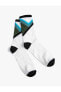 Basic Soket Çorap Geometrik Desenli Renk Bloklu