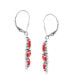 Фото #3 товара Sterling Silver and Genuine Gemstone Lever Back Earrings