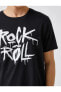 Rock And Roll Baskılı Tişört
