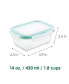 Фото #3 товара Purely Better™ Glass 8-Pc. Rectangular 14-Oz. Food Storage Containers