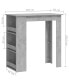 Bar Table with Storage Rack Concrete Gray 40.2"x19.7"x40.7"