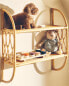 Children’s rattan wall shelving unit