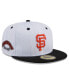 Фото #1 товара Men's White San Francisco Giants Throwback Mesh 59Fifty Fitted Hat