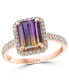 Фото #1 товара Ametrine (2-1/2 ct. t.w.) & Diamond (1/3 ct. t.w.) Statement Ring in 14k Rose Gold