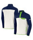 ფოტო #1 პროდუქტის Men's NFL x Darius Rucker Collection by Navy, Cream Seattle Seahawks Micro Fleece Quarter-Snap Jacket