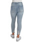 Фото #3 товара Juniors' Curvy High-Rise Distress Crop Jeans