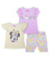 ფოტო #1 პროდუქტის Girls Preschool Minnie Mouse Yellow/Pink 3-Piece T-Shirt and Shorts Set