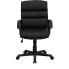 Фото #3 товара Mid-Back Black Leather Swivel Task Chair With Arms