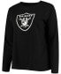 ფოტო #3 პროდუქტის Women's Plus Size Black Las Vegas Raiders Primary Logo Long Sleeve T-shirt