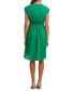 ფოტო #2 პროდუქტის Women's Cotton V-Neck A-Line Tie-Waist Dress