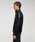ფოტო #4 პროდუქტის Men's Nappa Leather-Effect Jacket