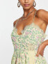 Фото #5 товара ASOS DESIGN Petite lace trim button through cami sundress in ditsy floral print