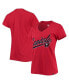 Women's Red Washington Capitals Script Sweep Ultra Rival V-Neck T-shirt