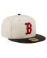 Фото #2 товара Men's Cream Boston Red Sox Game Night Leather Visor 59Fifty Fitted Hat