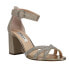 Фото #2 товара Nina Haiden Rhinestone Block Heels Womens Silver Dress Sandals HAIDEN-PLA