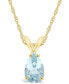Фото #1 товара Macy's aquamarine (1 ct.t.w) Pendant Necklace in 14K Yellow Gold