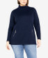 Фото #3 товара Plus Size Emeline Texture Long Sleeve Tunic Knit Top