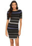 Фото #1 товара Three Dots 237997 Womens Aviva Striped Sheath Dress Black Combo Size Small